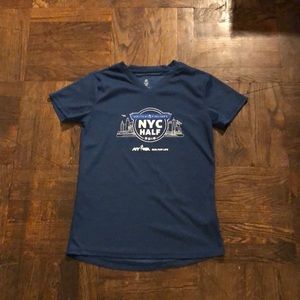 Greenlayer sports NYC t shirt running logos